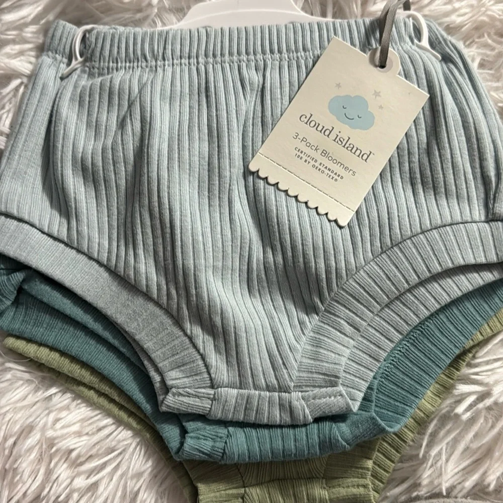 Cloud Island - 3 Pack Baby Bloomers - 0-3 Month